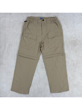 World Wide Sportsman Convertible Pants Mens M 34 Khaki Nylon Fishing Hiking